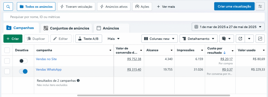 Captura de tela Tráfego Pago